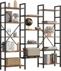 IRONCK Triple Wide 5 Tier Industrial Bookshelf for Home Office