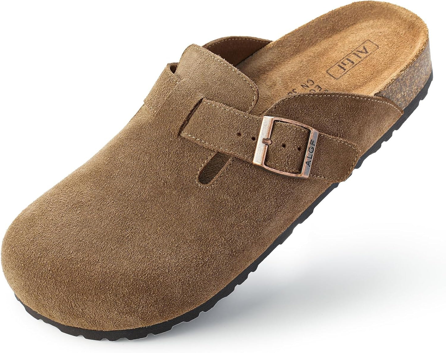 Womens Genuine Suede Clogs with Arch Support for Comfort
