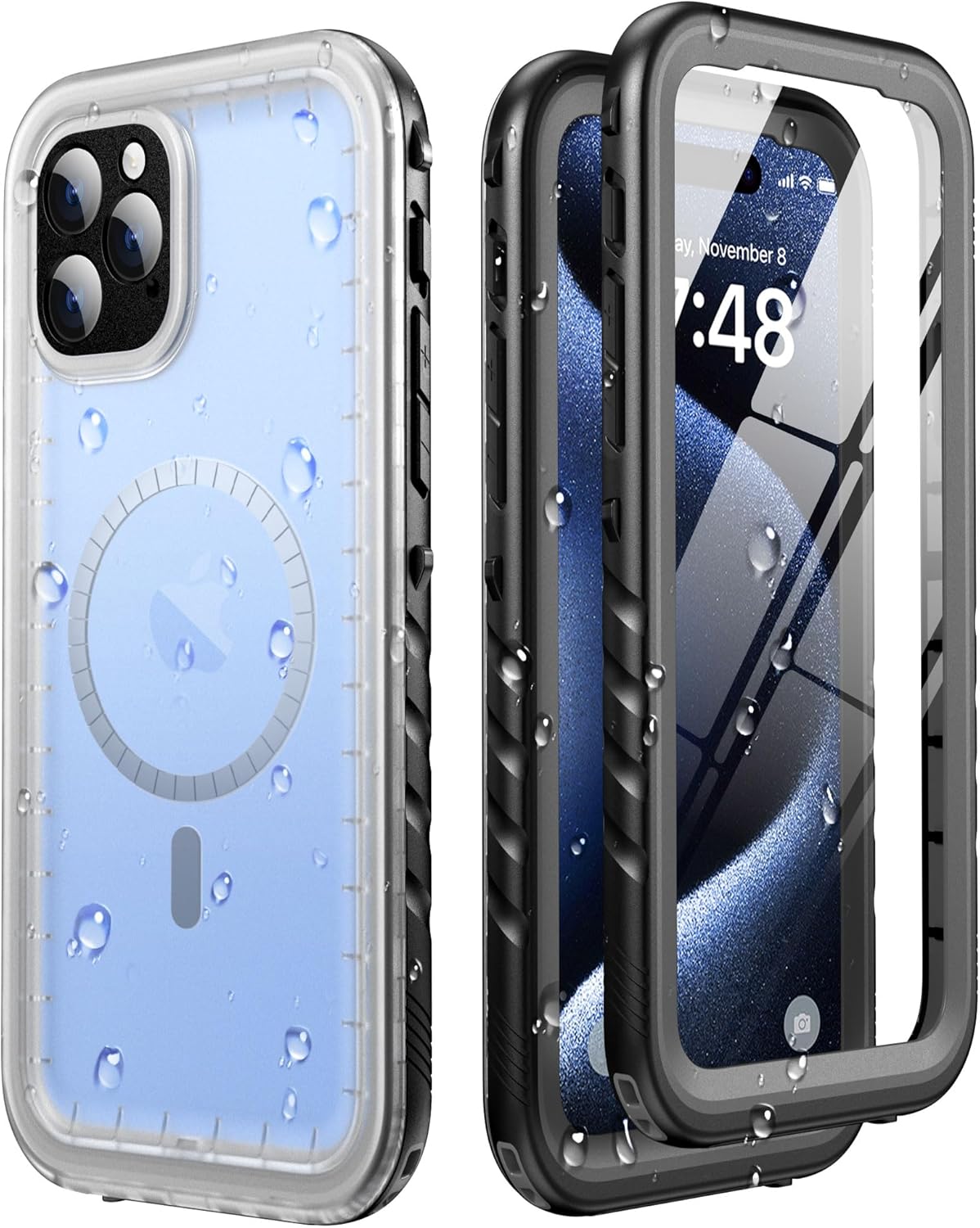 SOKUSIN Waterproof Magnetic Case for iPhone 15 Pro Max - Rugged