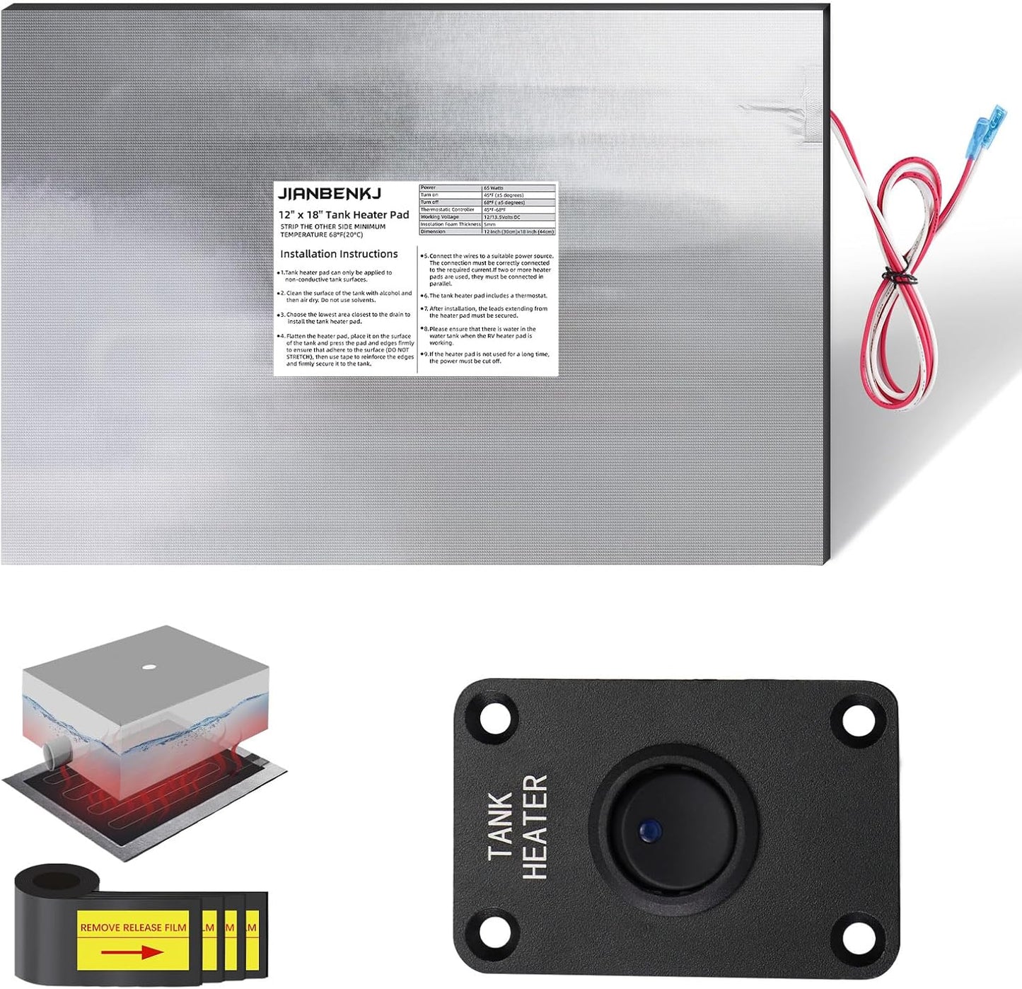 RV Tank Heater Pad for Winter Protection of Water Tanks