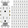 BESTTEN 15 Amp Decor Outlet 40-Pack - Tamper Resistant, Gloss White