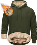 Men's Pullover Hoodie Sherpa Lined - Thick Windproof Winter Fleece