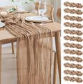 Cheesecloth Table Runner 35in x 120in 12pcs - Sheer Boho Runners