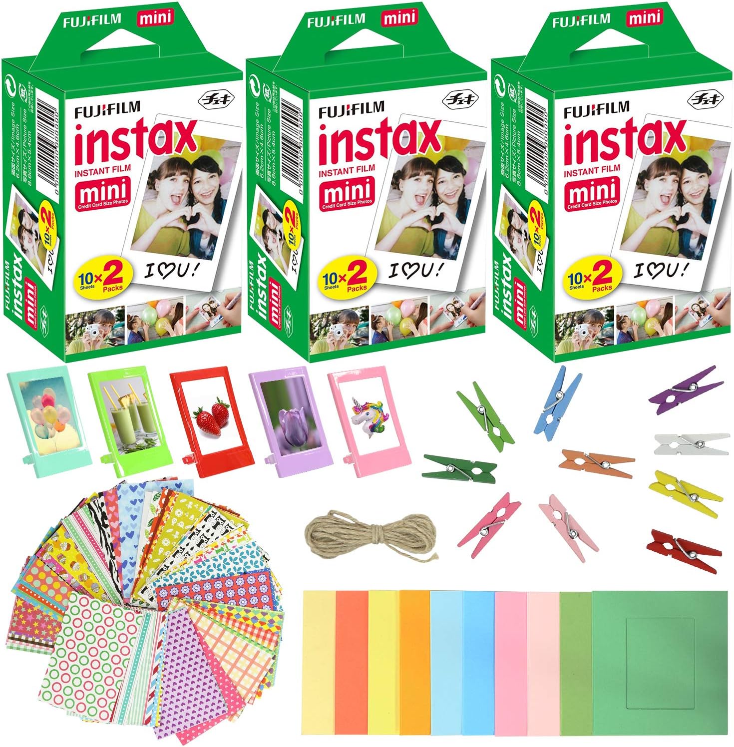 Fujifilm Instax Mini Instant Film Pack with Frames and Stickers