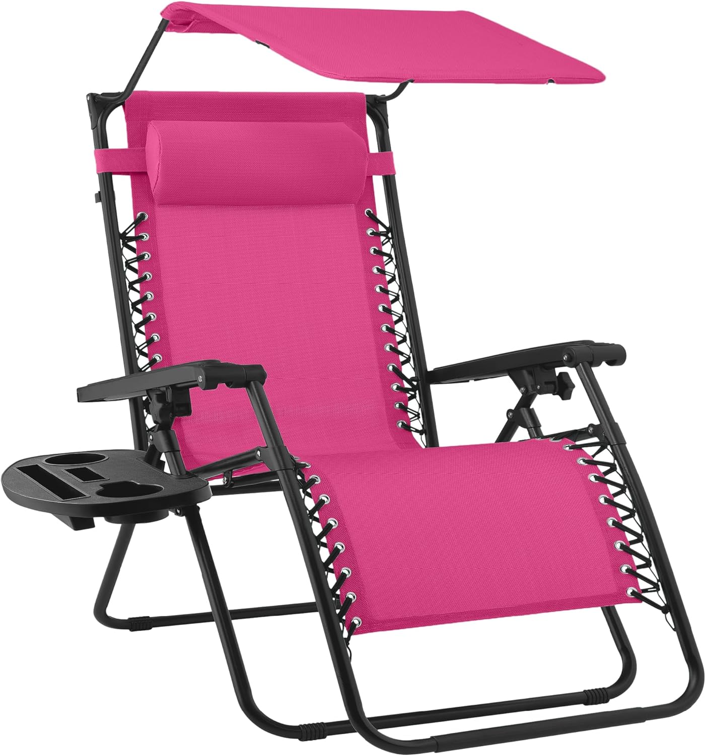 Folding Zero Gravity Outdoor Recliner Lounge Chair with Canopy