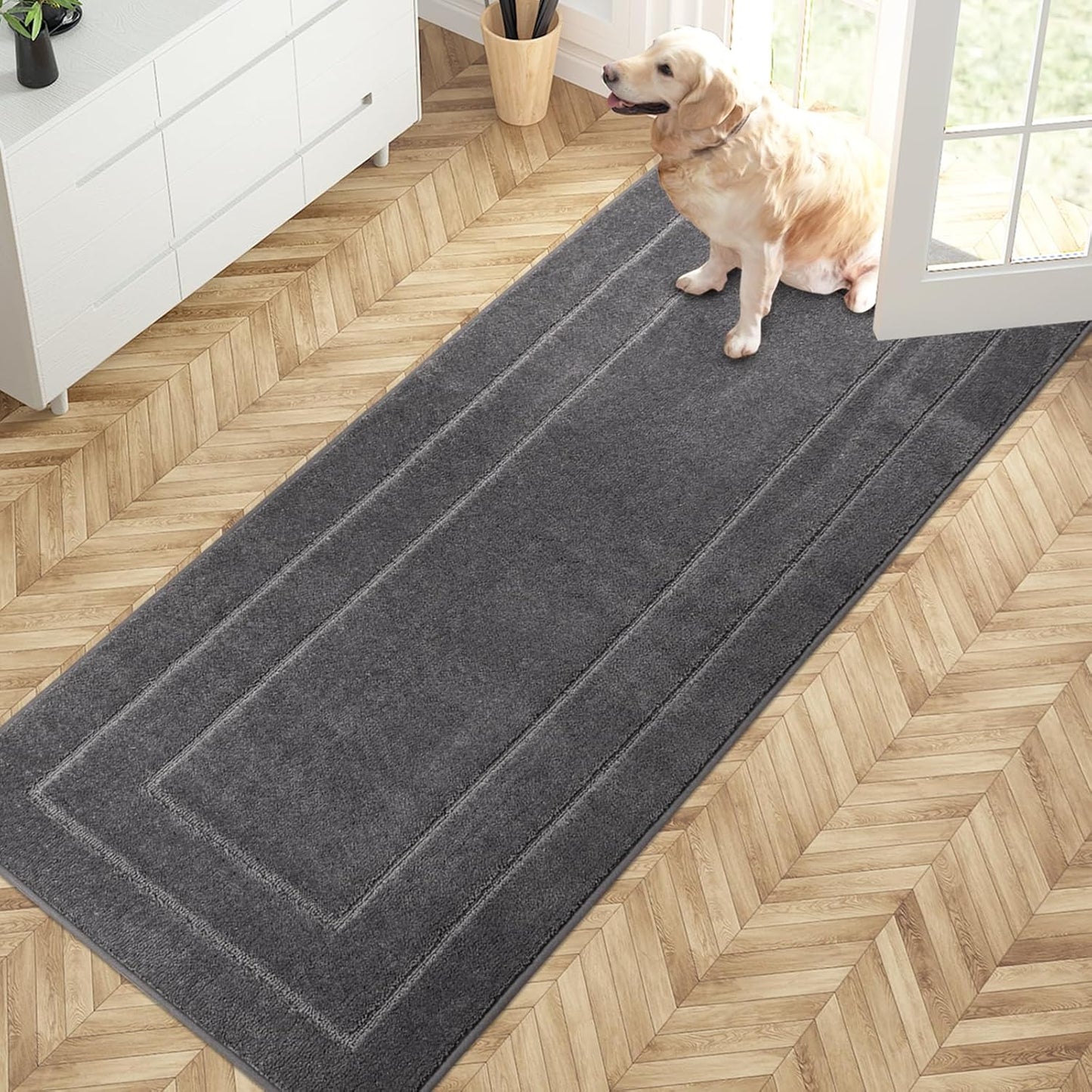 Dirt Trapping Door Mat 32in x 70in, Non-Slip and Washable