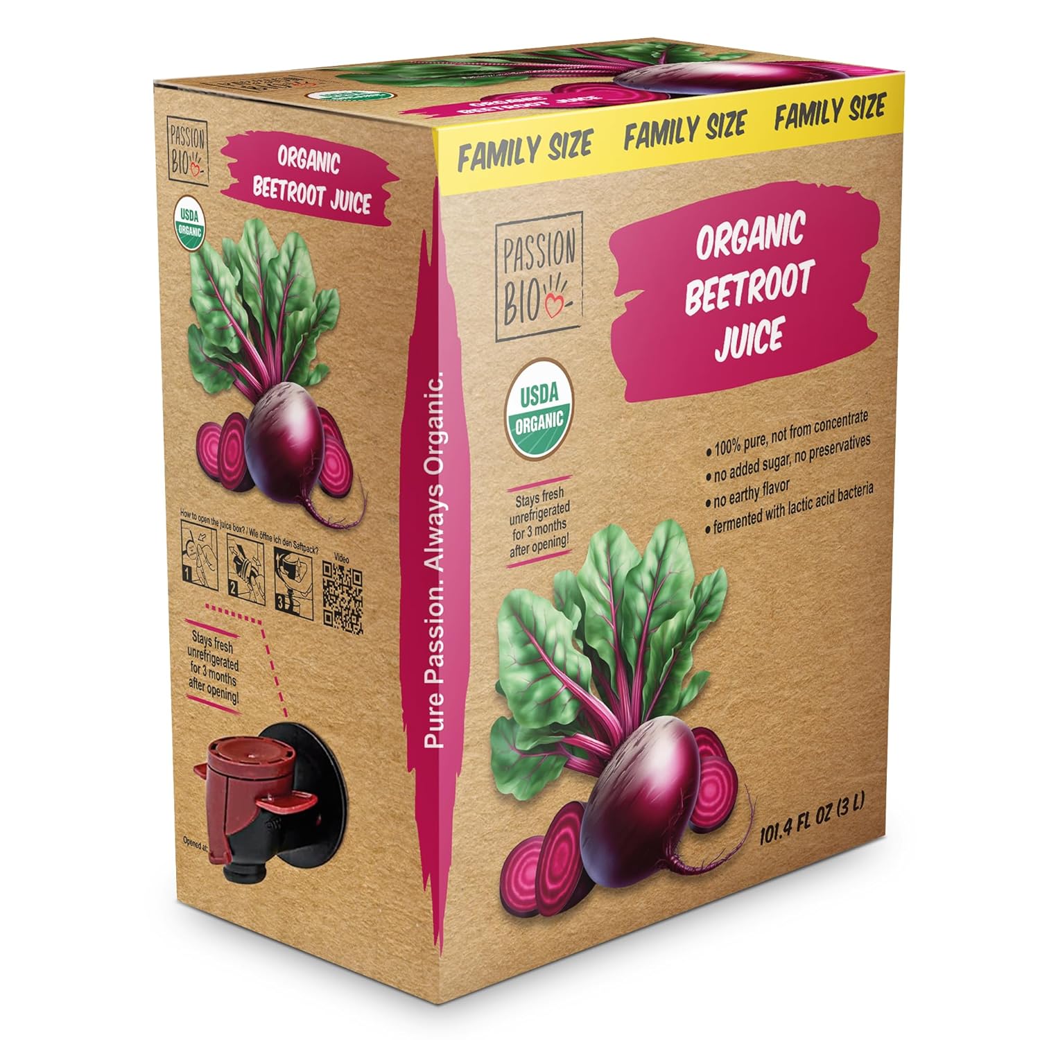 Organic Beetroot Juice Box - Pure, Vegan, Non-GMO Delight