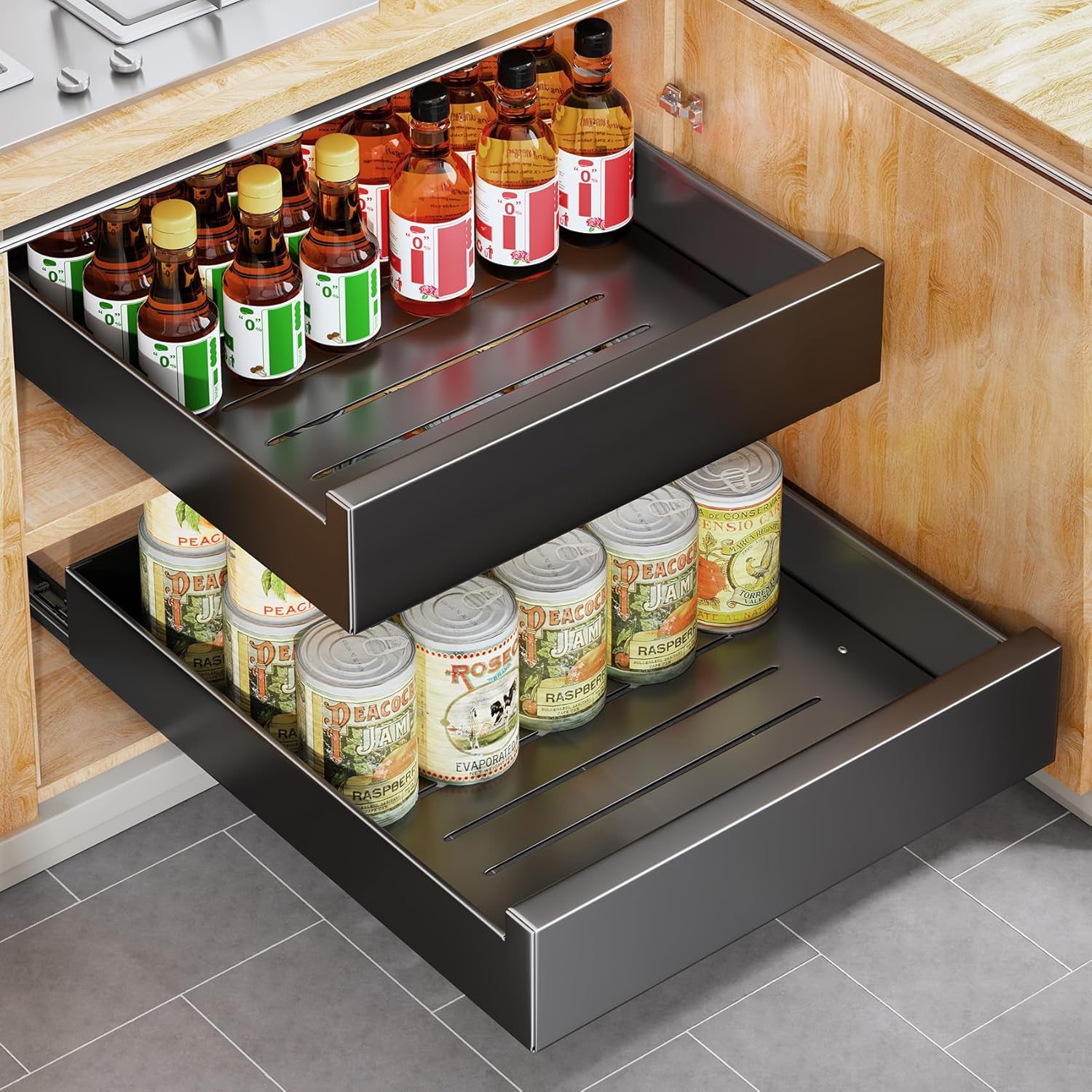 Pull Out Cabinet Organizer for Easy Kitchen Storage Solutions