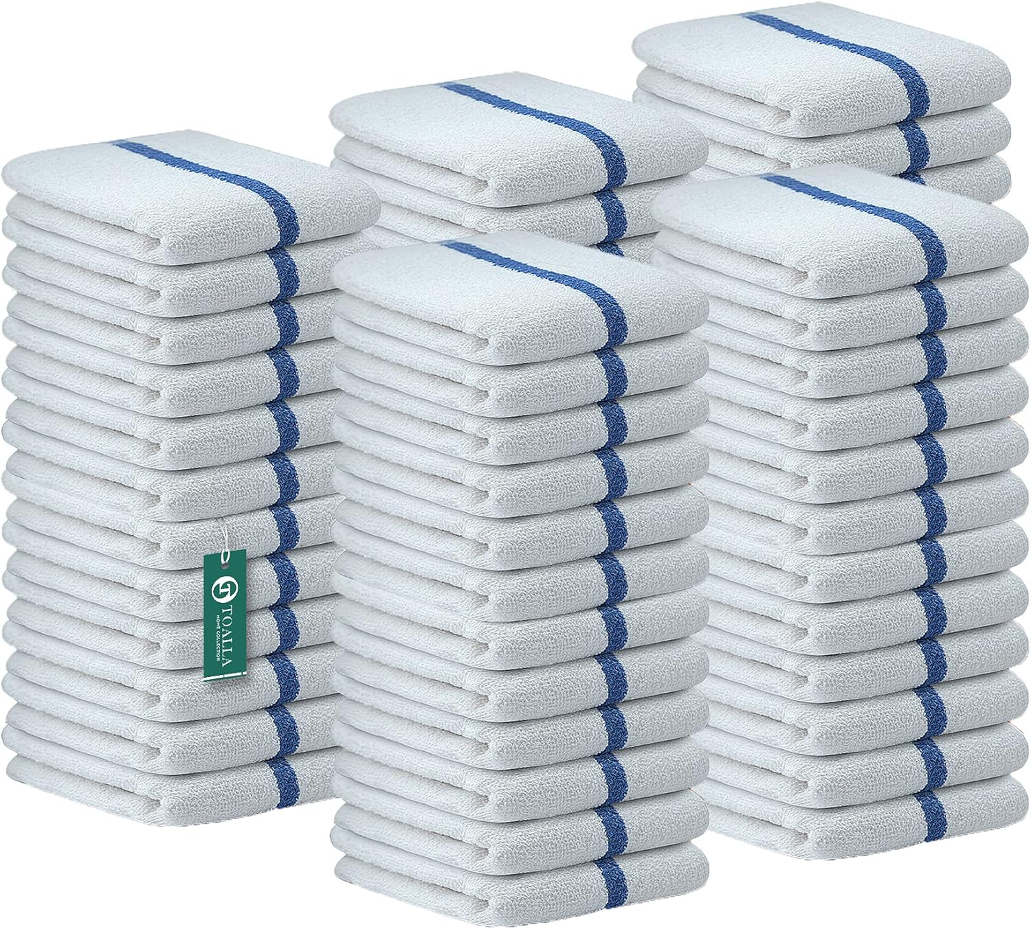 Bar Mop Blue Stripe 16x19 Pack of 60 for Kitchen Cleaning