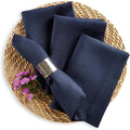 Navy Blue Linen Napkins Set of 4 for Thanksgiving and Holidays