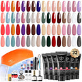 Poly Nail Gel Kit 133pcs 32 Colors Starter Set - DIY Salon Results