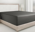 California King Fitted Sheet Deep Pocket, 400 TC Cotton Sateen - Grey