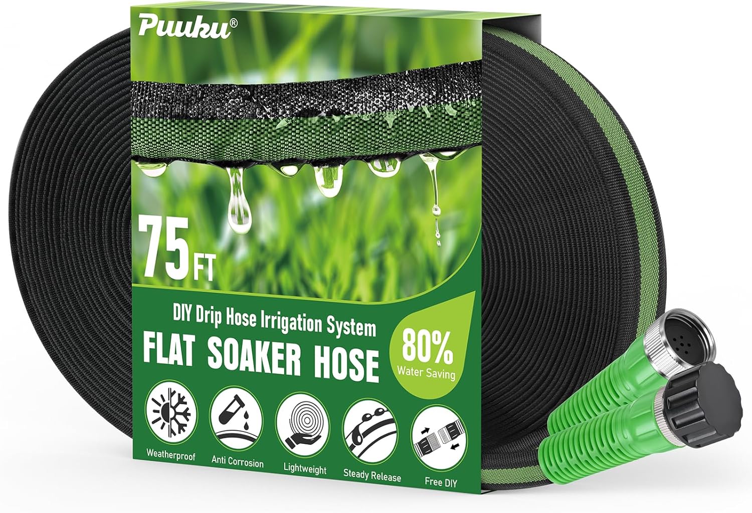 75FT Flat Soaker Hose for Efficient Watering and Drip Irrigation