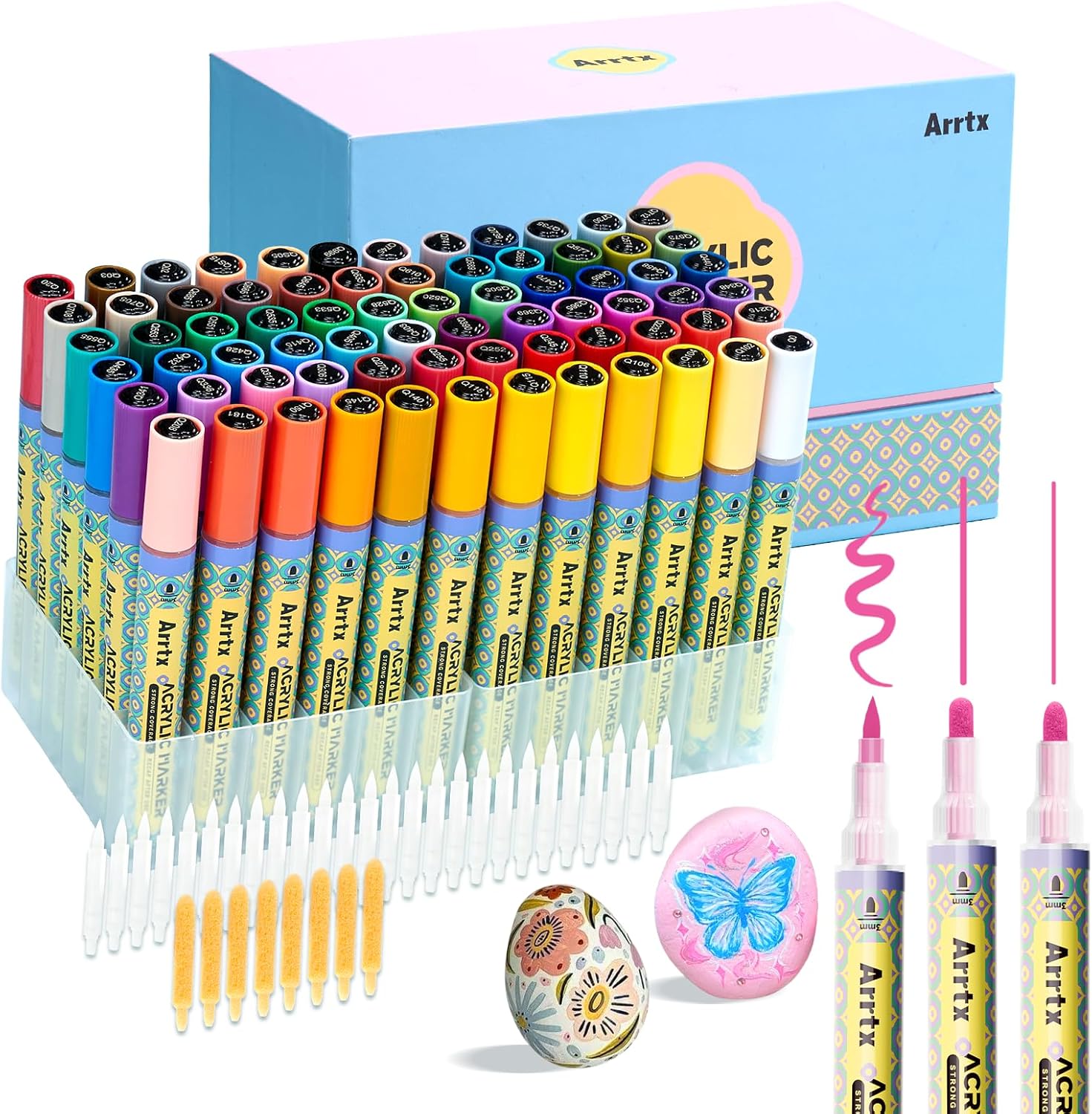 Arrtx 72 Colors Acrylic Paint Pens for Vibrant Art Projects