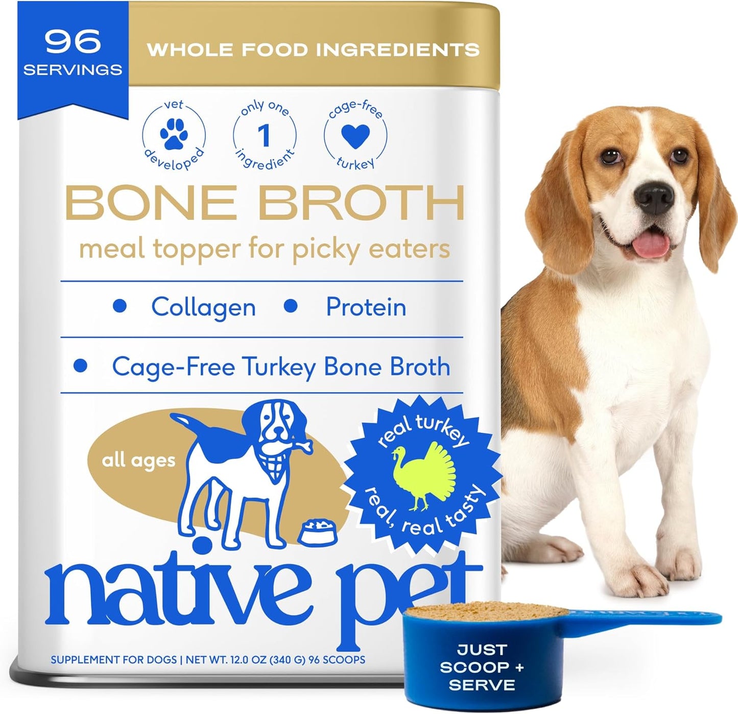 Turkey Bone Broth Powder for Dogs - Nutritional Booster