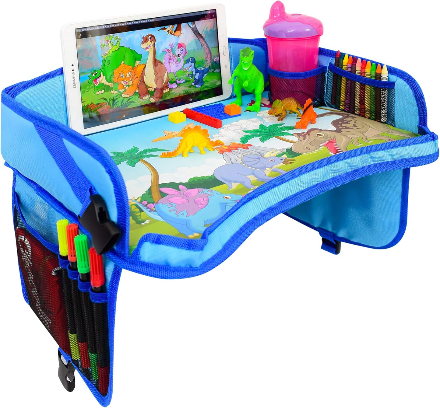 Kids Travel Tray & Toddler Lap Desk Organizer for Road Trips