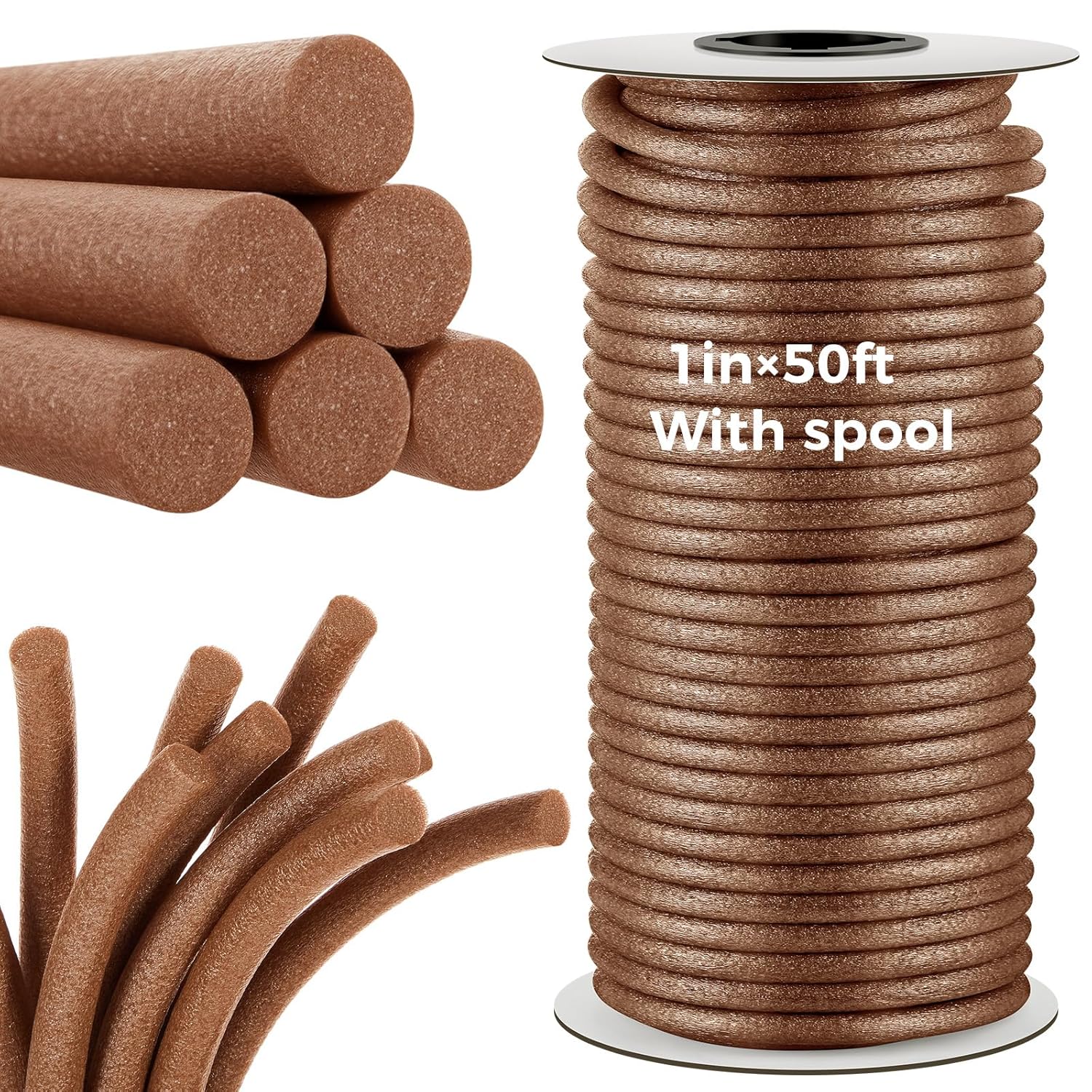 1 Inch x 50 ft Foam Backer Rod for Caulking and Sealing Needs