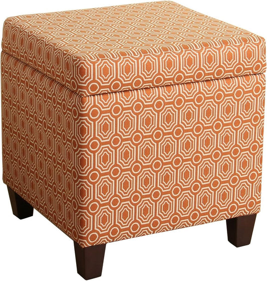 HomePop Upholstered Storage Cube Ottoman for Living Room Use