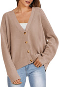 Women Cardigan Sweaters Oversized Button Open Front Knit - Lightweight