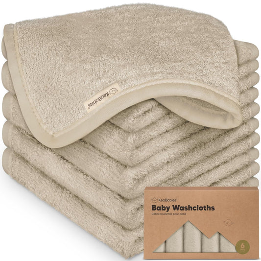 KeaBabies Bamboo Baby Washcloths - Ultra Soft Bath Towels