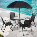 Shintenchi 6 Piece Patio Dining Set with Umbrella - Compact Outdoor
