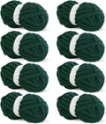 Dark Green Chunky Chenille Yarn for Crocheting and Knitting - Jumbo