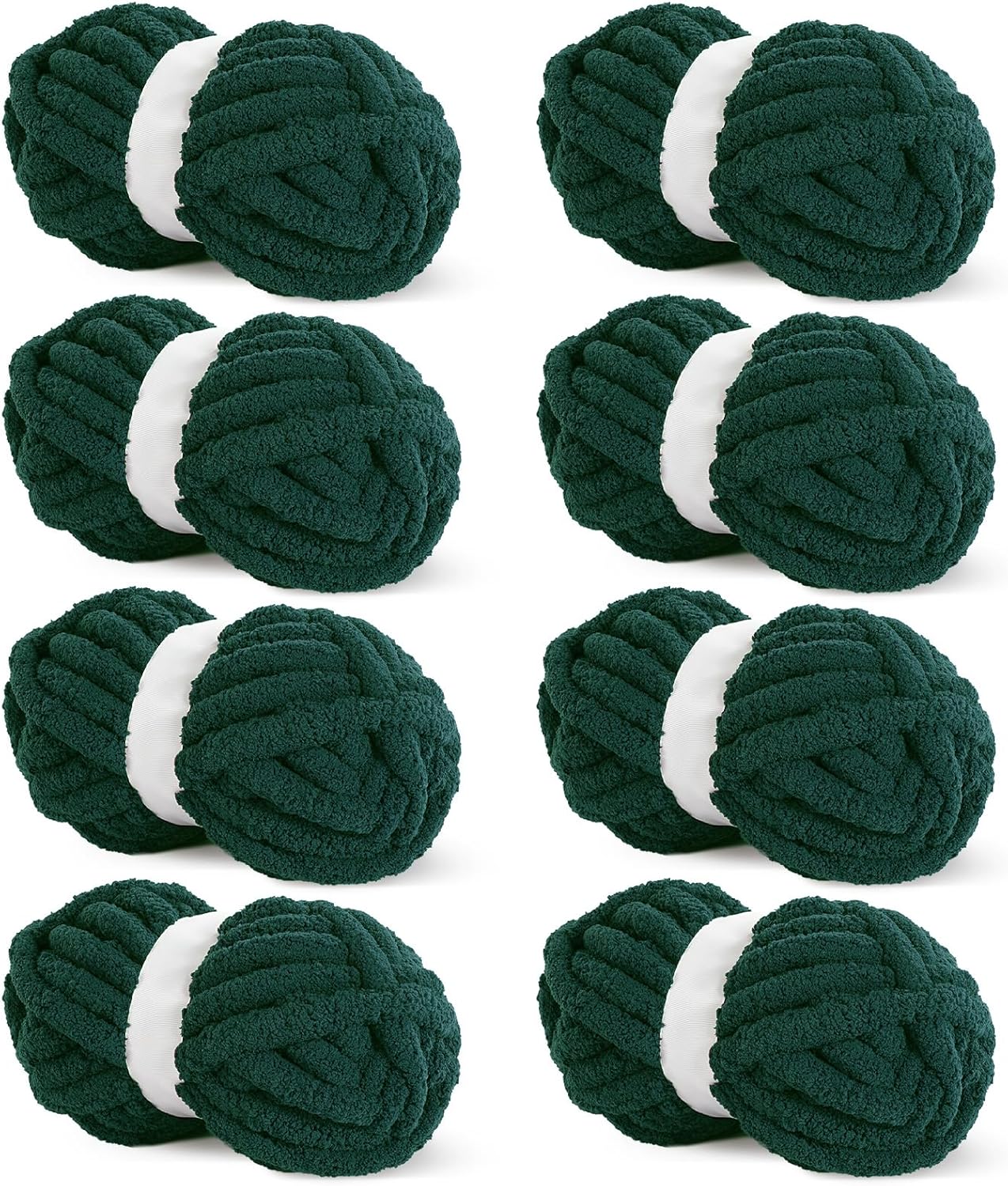 Hombys Dark Green Chunky Chenille Yarn for Cozy Knitting Projects