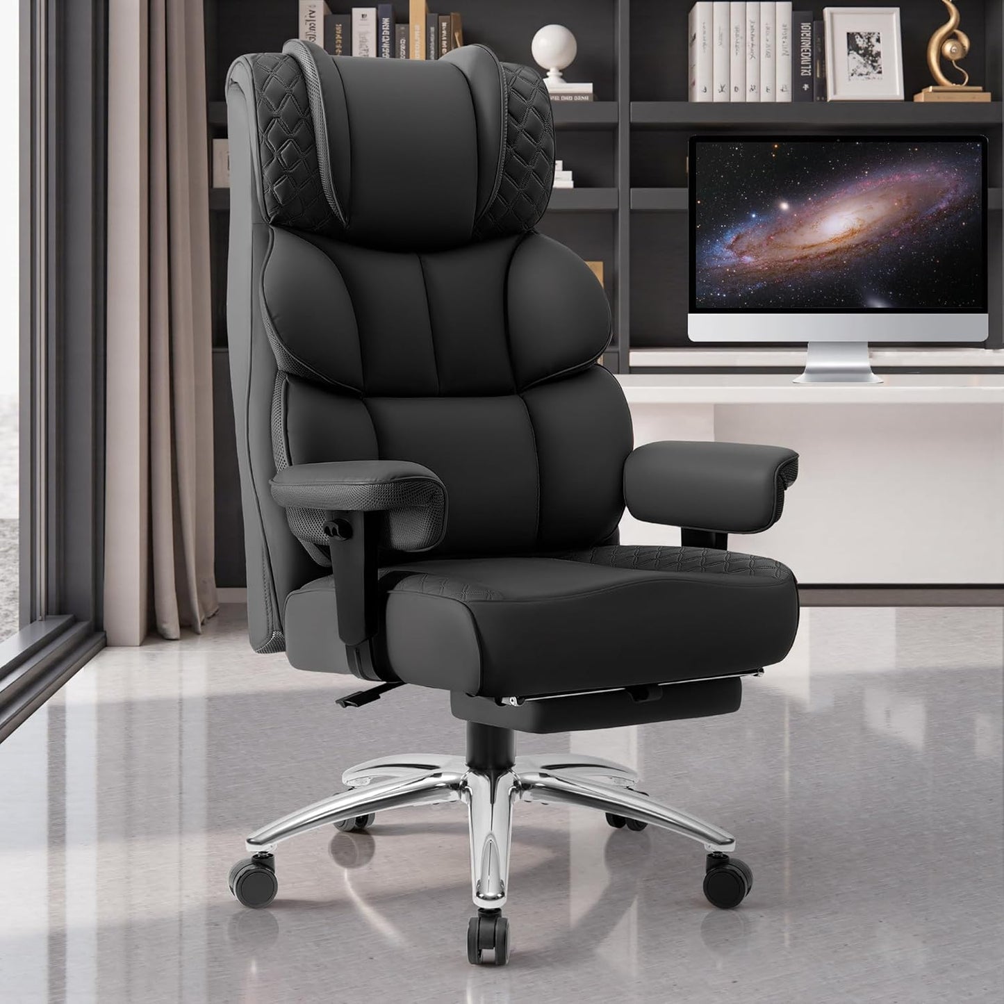 BestGlory Big & Tall Leather Gaming Chair - Ergonomic Reclining Bliss