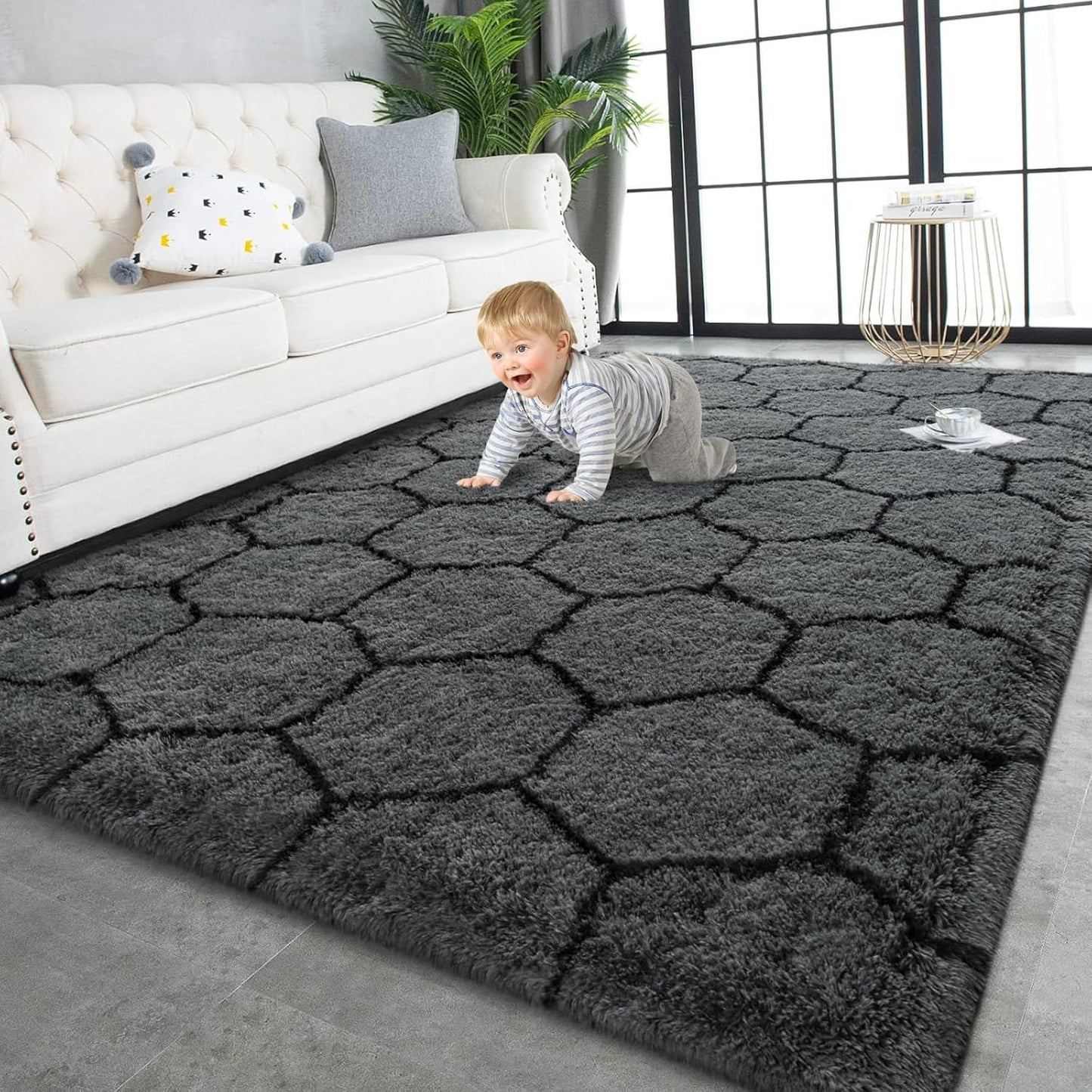 Super Soft Shaggy Rugs for Living Room and Bedroom Decor