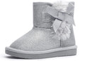 KRABOR Toddlers Little Girls Glitter Winter Boots - Warm & Cute Snow