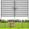 10 Panels No Dig Fence with Gate - Rustproof 32 in Garden Barrier