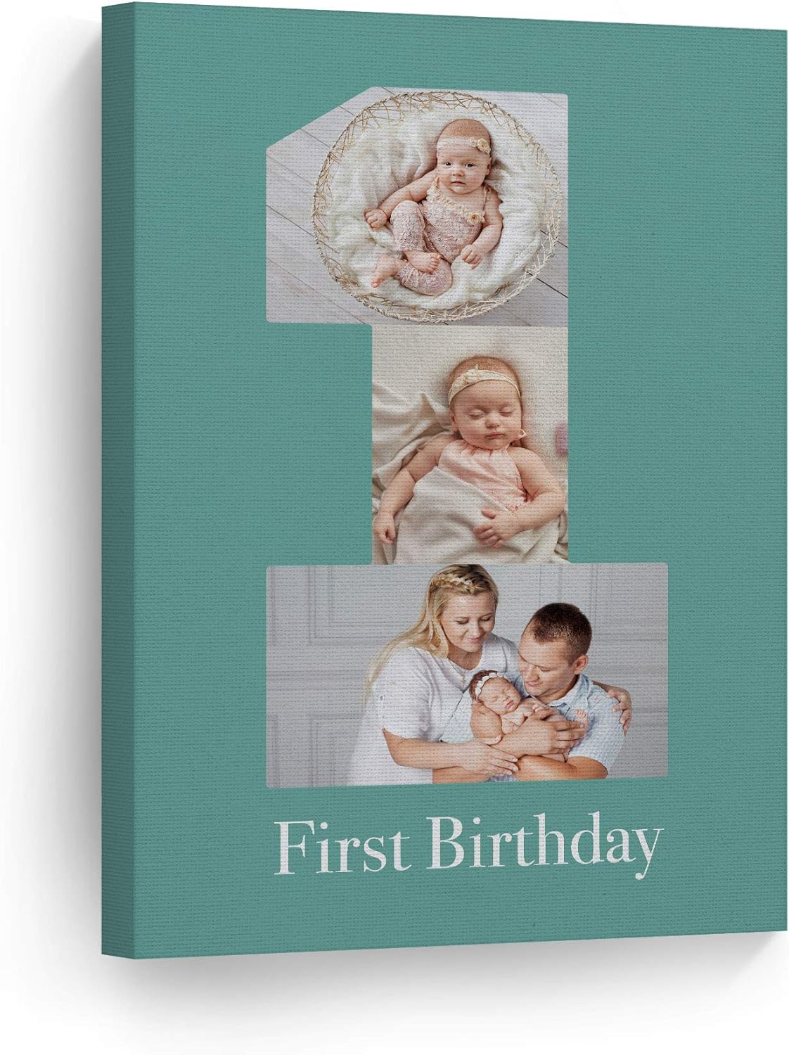 Custom Photo Print Canvas Collage for Baby's First Birthday