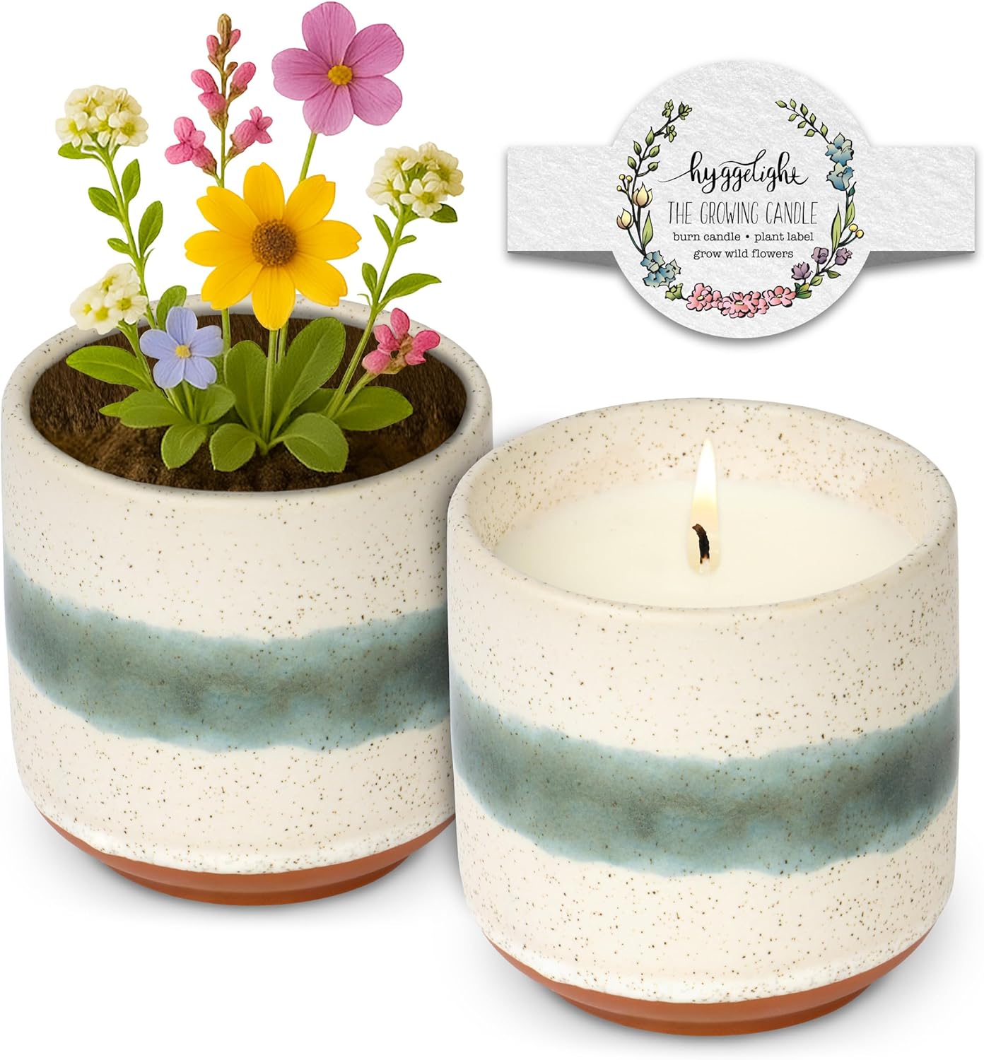 Hyggelight Growing Candle with Mint & Eucalyptus Aroma for Home