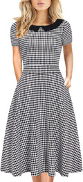 Women's Elegant Vintage Knee Length Floral A-Line Dress - Versatile It