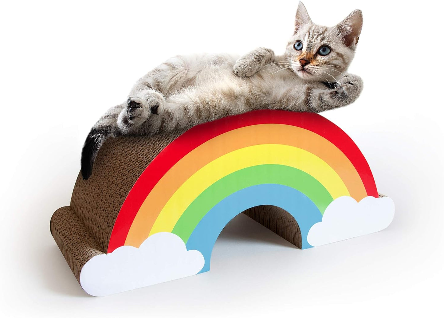 Cat Scratching Rainbow - Fun Cardboard Scratcher for Kittens