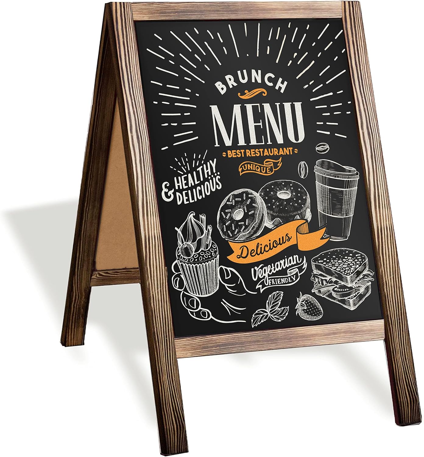 Ilyapa Wooden A-Frame Sign - Magnetic Sidewalk Chalkboard