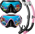 Snorkel Mask Set 180 Panoramic View - Dry-Top Snorkel Combo