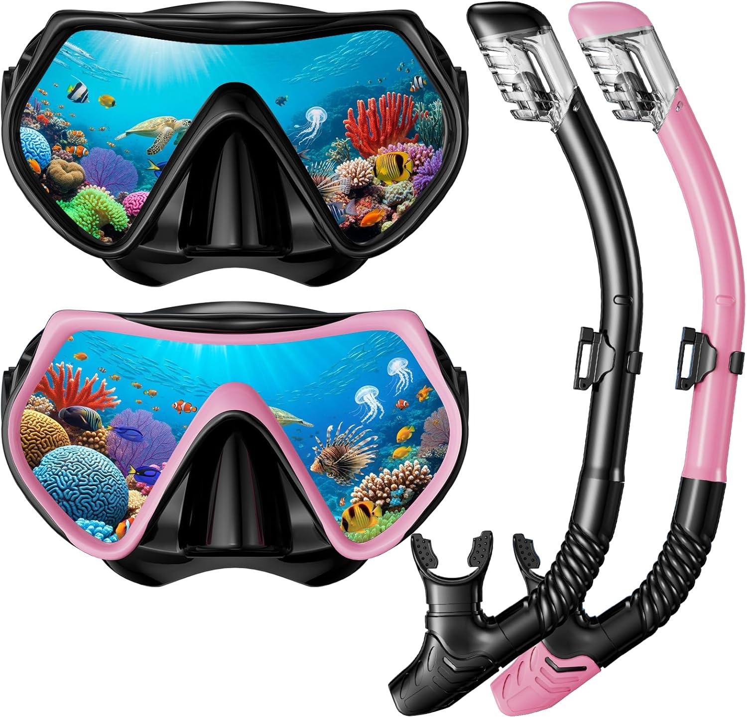 Snorkel Mask Set for Adults - 180 Panoramic View Gear Kit