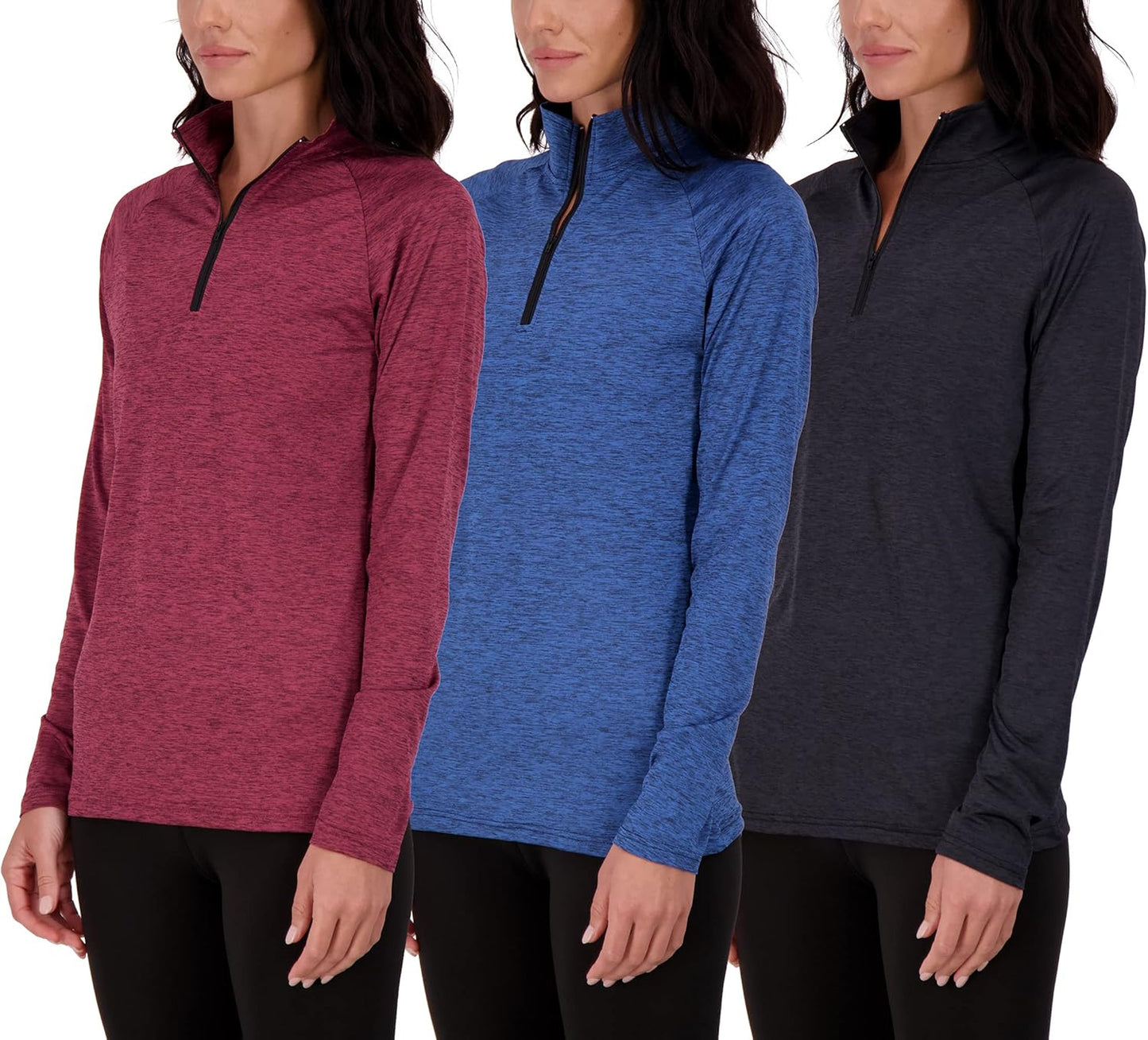 Womens Dry-Fit Zip-Up Hoodie Trio