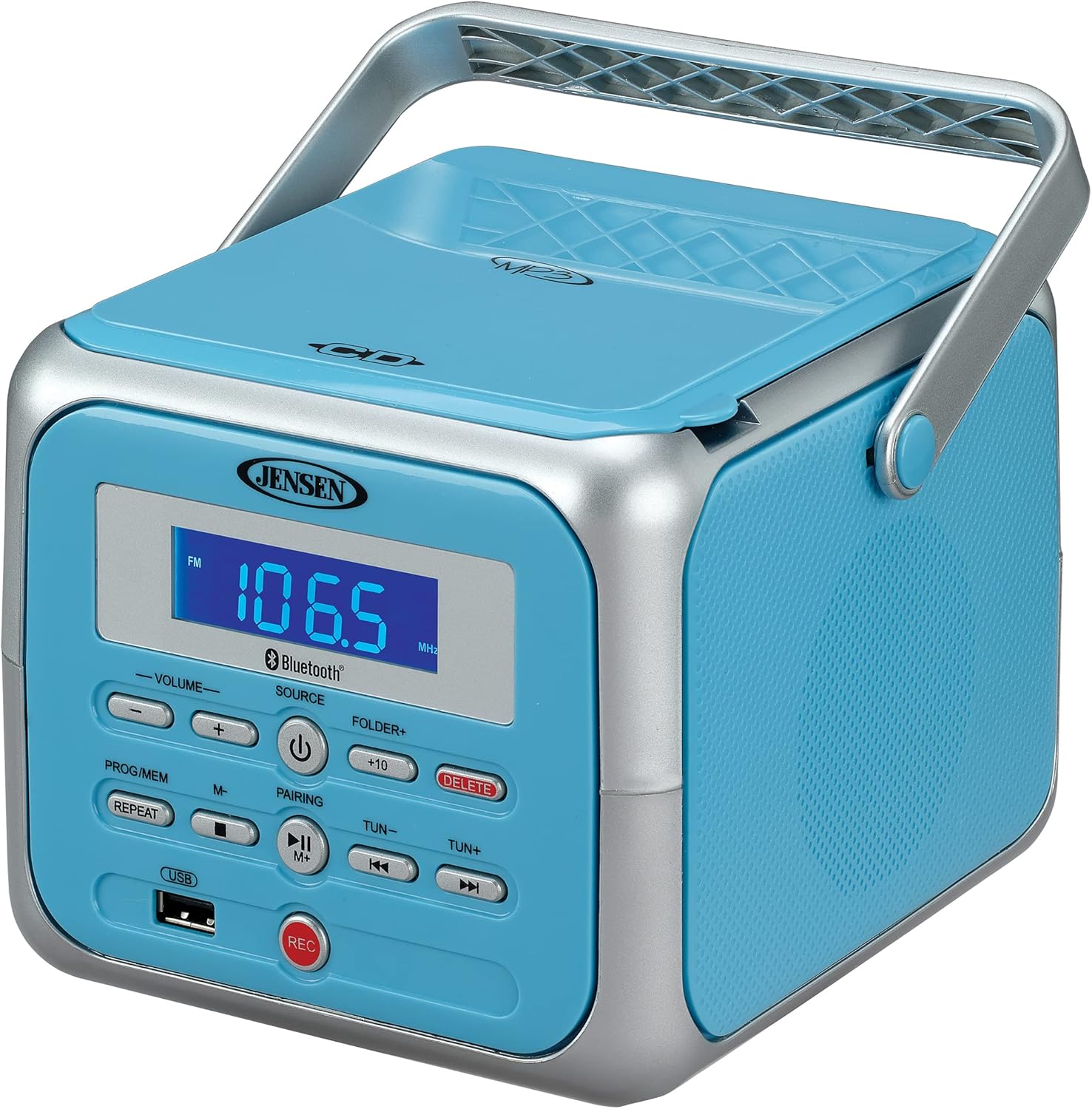 Jensen CD-660 Portable Stereo CD Player Boombox with Bluetooth