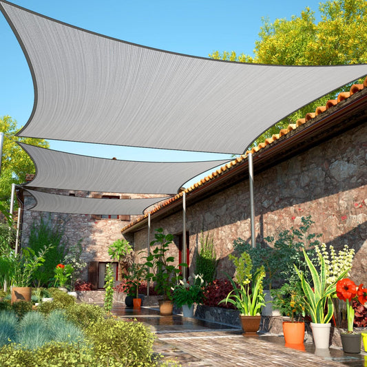 ShadeMart 19ft x 20ft Grey Sun Shade Sail for Outdoor Spaces