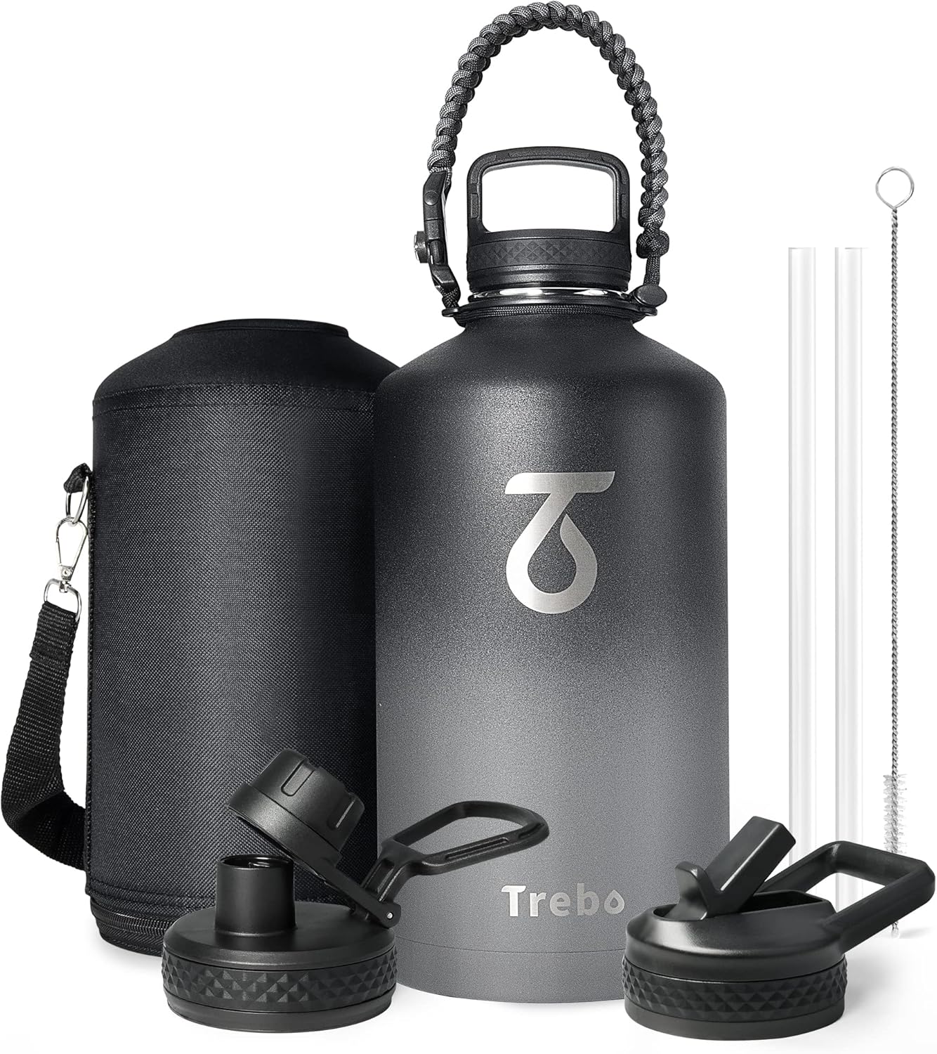 Trebo One Gallon Insulated Water Bottle with Paracord Handle