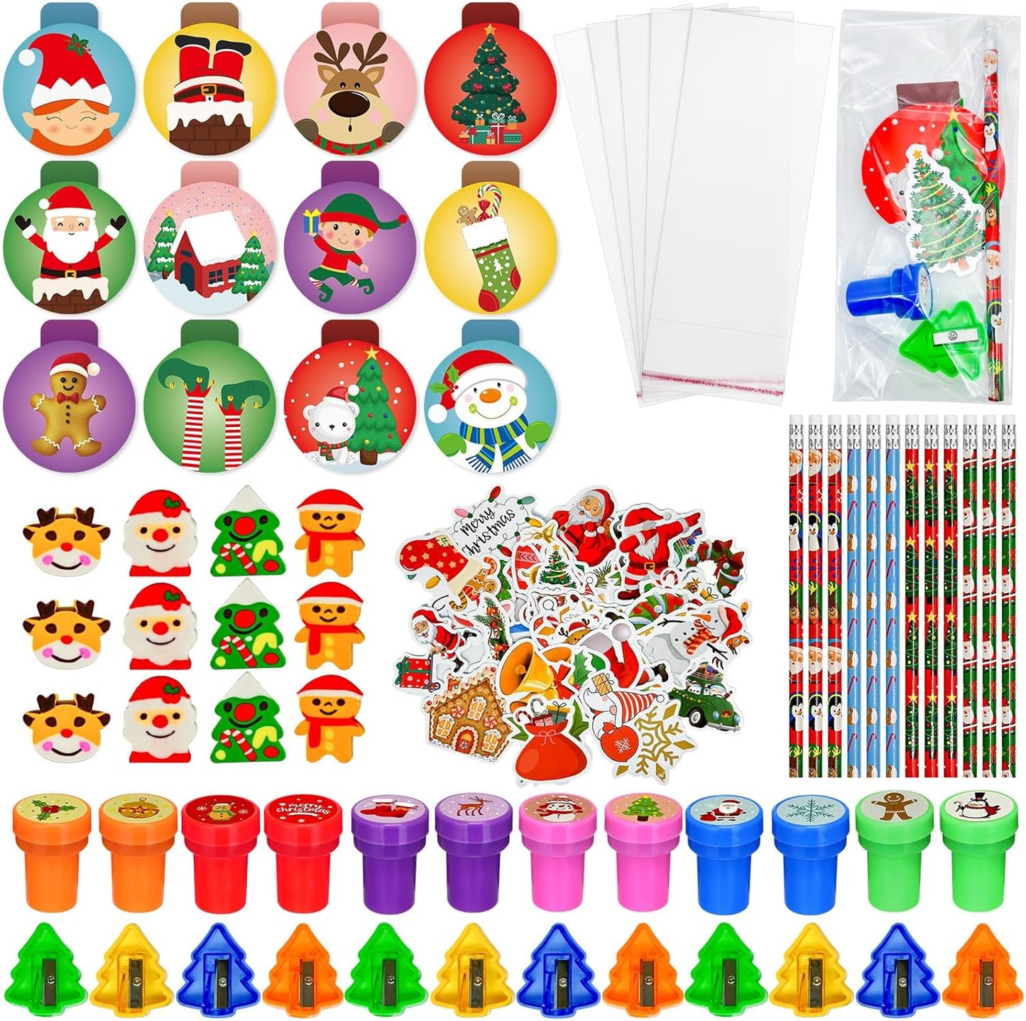 Christmas Stationery Set: 194 Pcs Class Rewards & Party Supplies