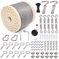 250FT 1/8ft Wire Rope Kit - Heavy Duty Coated Stainless Cable