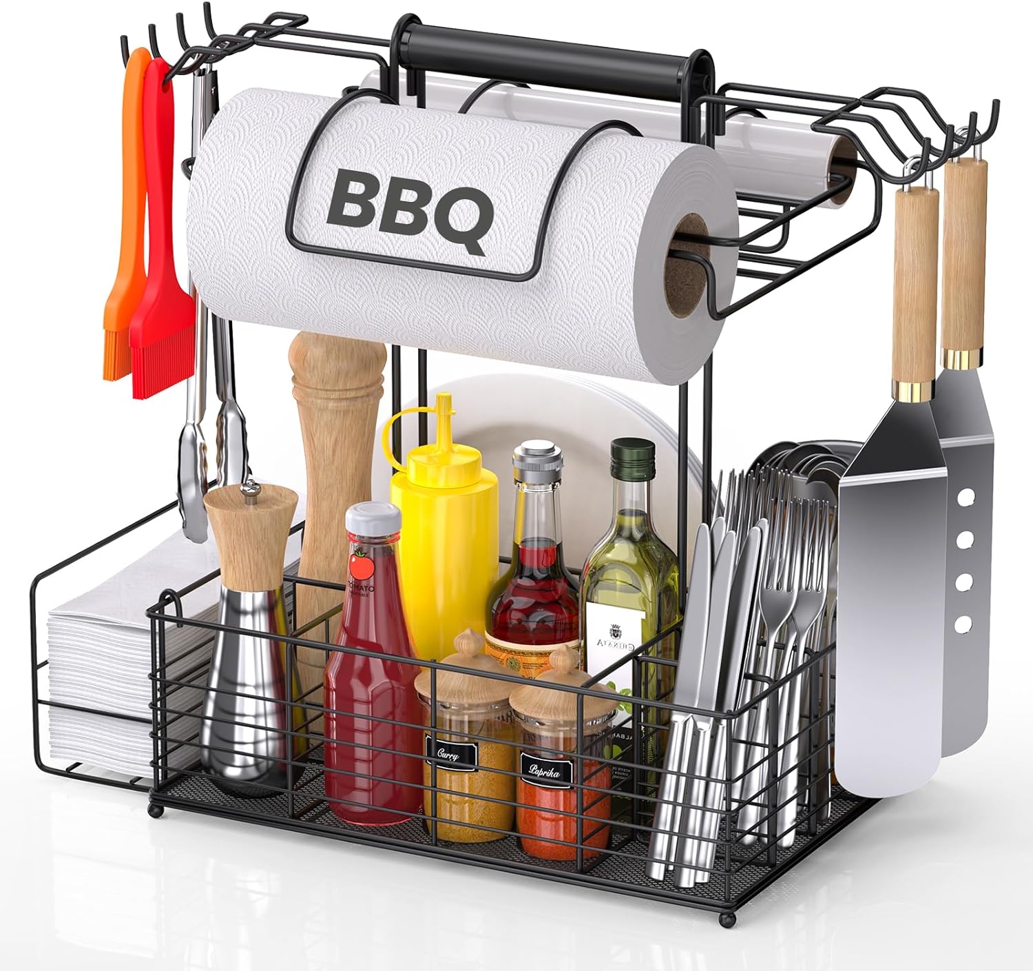 Large-Capacity Barbecue Tool Sets Storage Organizer for Grilling
