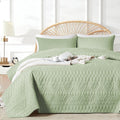 King/Cal King Size Quilt Bedding Set Sage Green - Lightweight Comfort