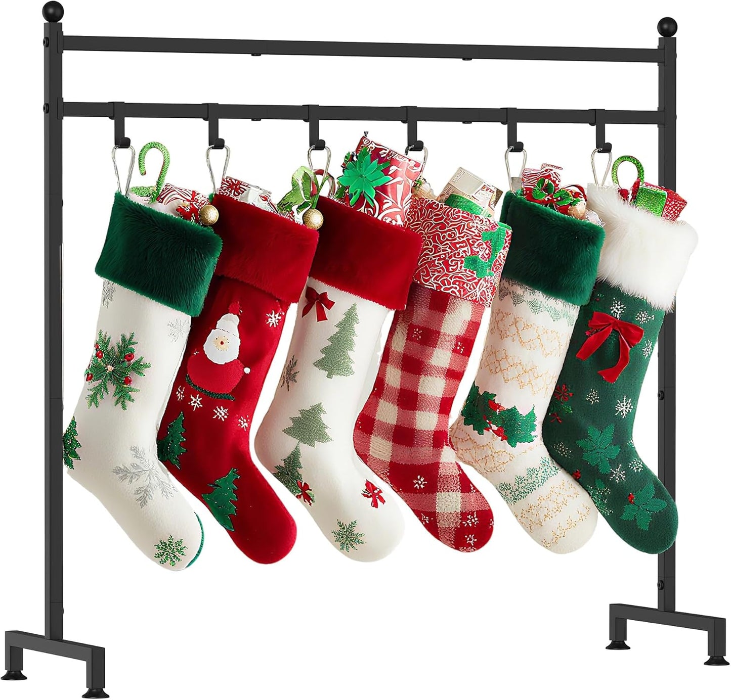 Heavy Duty Freestanding Christmas Stocking Holder Stand with 8 Hooks