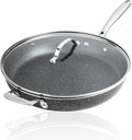 Granitestone 14 Inch Large Frying Pan with Lid - Durable Ceramic