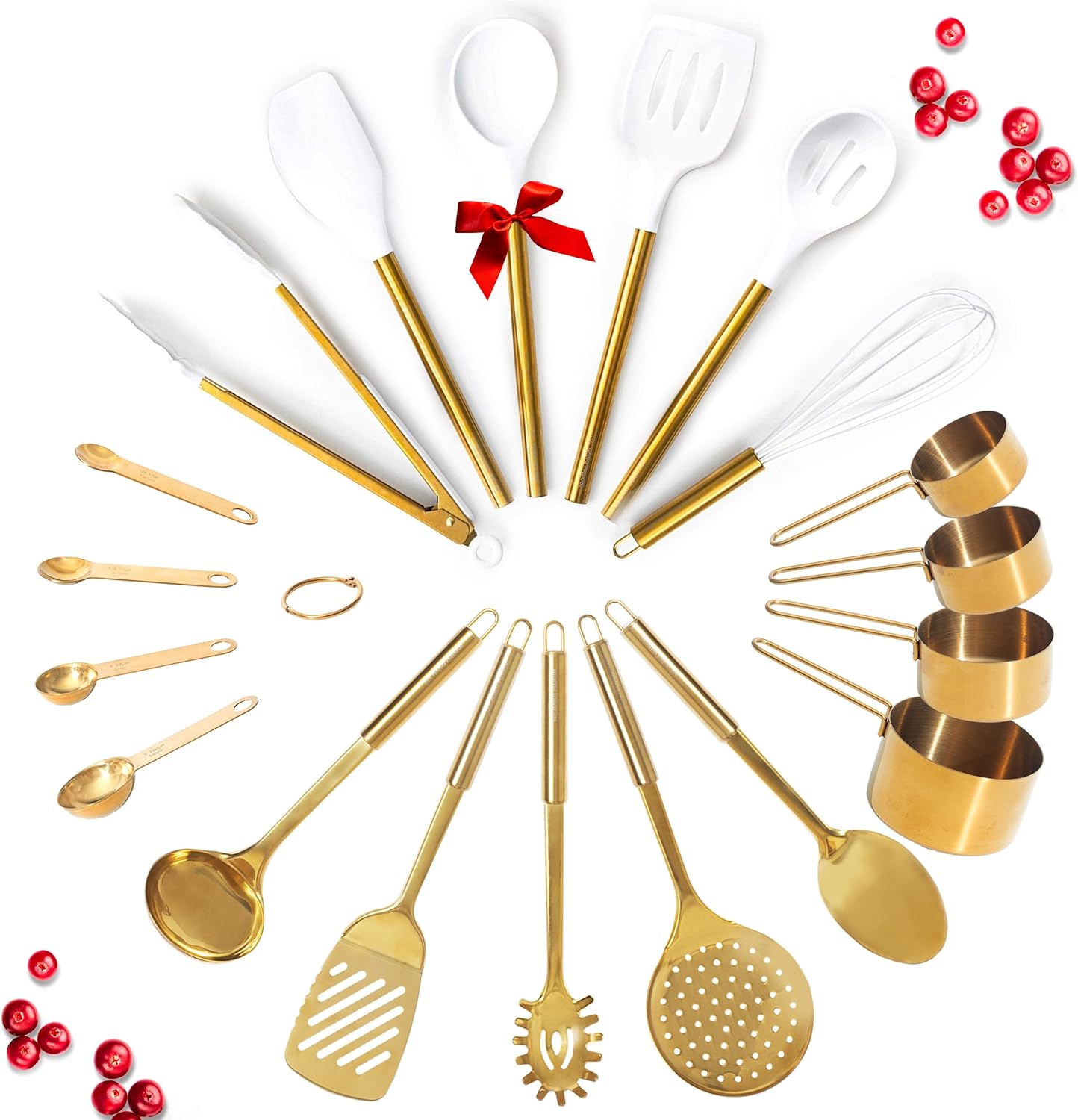 Gold Kitchen Utensils Set - 19-Piece Luxury Cooking Tools