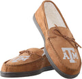 FOCO NCAA College Team Logo Moccasin Slippers - Warm, Embroidered